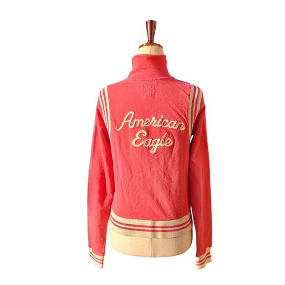 Y2k American Eagle Full Zip Sporty Hot Pink Sweatshirt - Medium - Picture 2 of 7